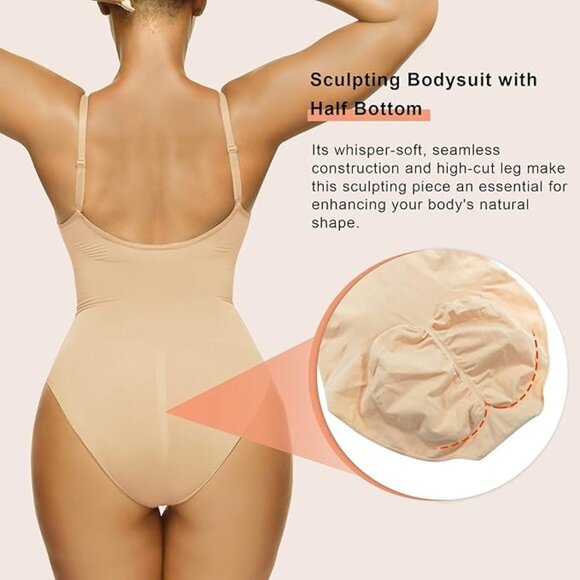 Women's Shapewear Bodysuit Tummy Control Shaper Seamless Sculpting slimming Nude - Picture 2 of 6